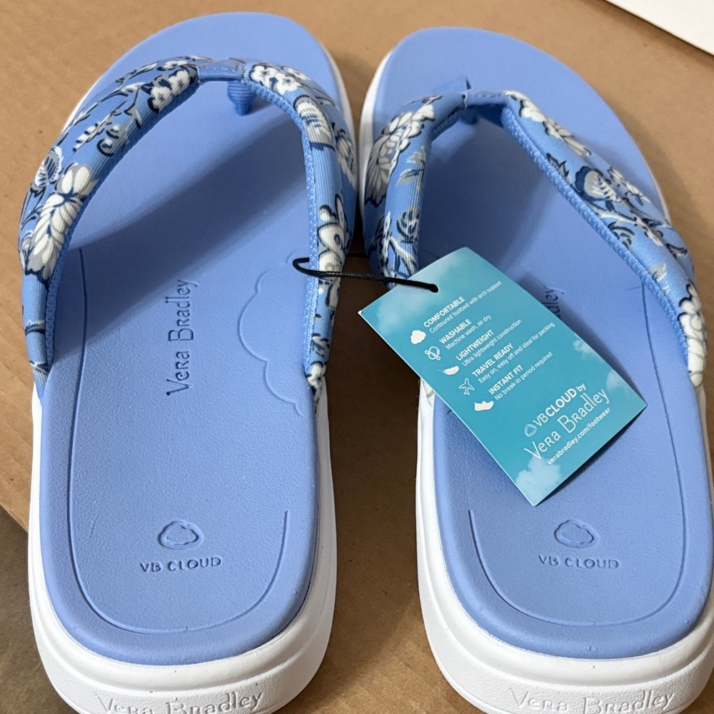 Vera Bradley Light Blue Floral Sandals